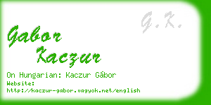 gabor kaczur business card